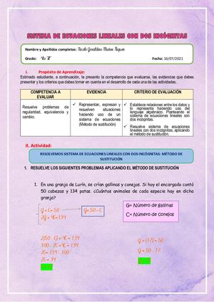 Practicamos 04 Iit Método De Sustitución