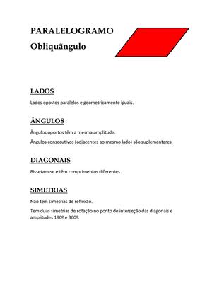 Propriedades Paralelogramo E Papagaio