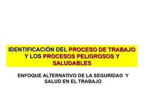 Presentación Proceso De Trabajo, Procesos Peligrosos 1