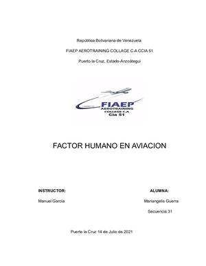 Factores Humanos En Aviación
