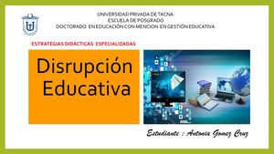 Disrupción Educativa  estudiante  Antonia Gomez Cruz