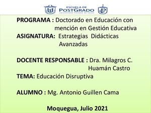Foro 01 Educacion Disruptiva