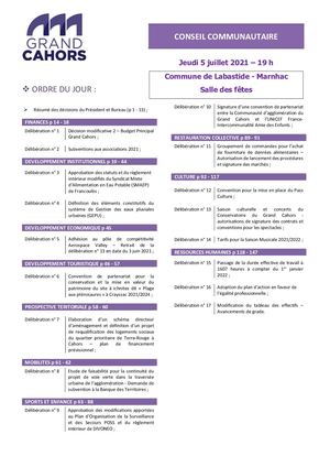 Conseil communautaire du 5 juillet 2021