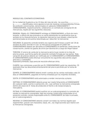 Modelo Del Contrato Estimatorio