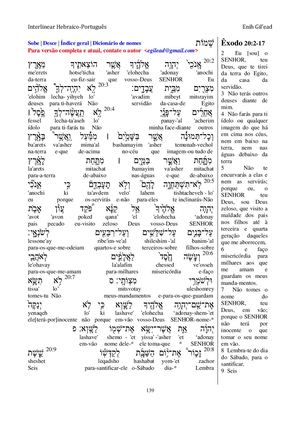 INTERLINEAR Hebraico Bíblico > Português - Os Dez Mandamentos