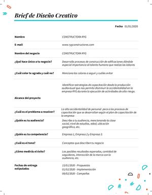 Brief De Diseño Creativo