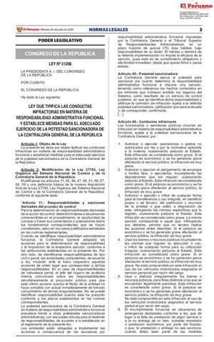 Ley Que Tipifica Las Conductas Infractoras En Materia De Res Ley N 31288 1974470 1