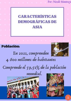 Características Demográficas De Asia Nicole Monteza 9°b