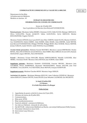 Compte rendu du Conseil de communauté du 19 juillet 2021