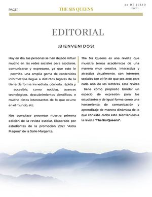 Editorial (Sis Queens)