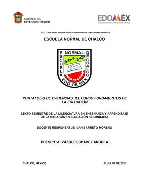 Portafolio de evidencias "fundamentos de la educación"