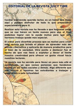 Editorial de la revista Juicy Time
