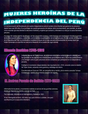 Mujeres Heroínas Del Perú Grecia Quispe