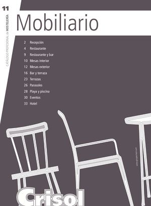 Mobiliario. Catálogo Profesional de Hostelería 11. Grupo CRISOL