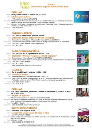 Agenda Du 23 07 Au 08 08 2021