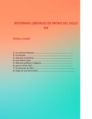 Reformas Liberales De Mitad Del Siglo Xix