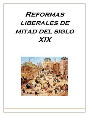 Reformas Liberales De Mitad Del Siglo Xix