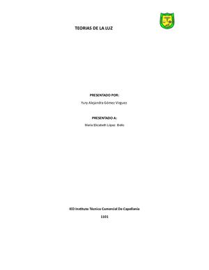 Teorias De Luz Fisica