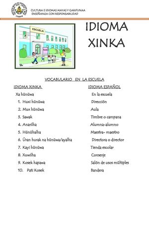 En La Escuela Idioma Xinka