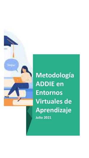 Modelo ADDIE En Entornos Virtuales De Aprendizaje