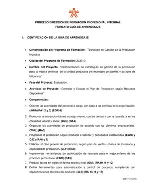 Gpfi F 134 Planeacion Pedagógica Proyecto Formativo Fase Evaluación