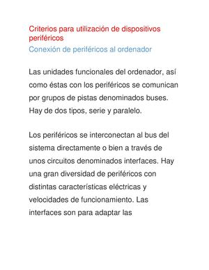 Criterios Para Utilización De Dispositivos Periféricos