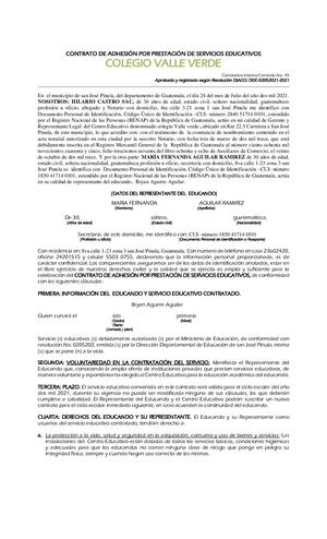 Contrato De Adhesion Por Servicios Listo