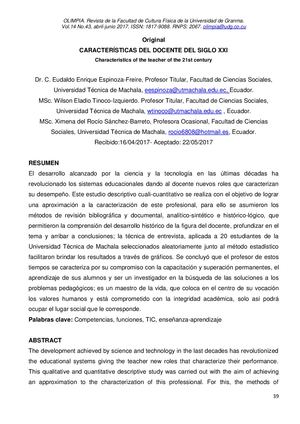 Dialnet Caracteristicas Del Docente Del Siglo Xxioriginal 6210816