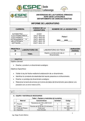 INFORME DISEÑO Y CONSTRUCCIÓN DE UN DINAMÓMETRO