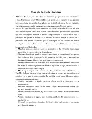 Conceptos Básicos De Estadísticas