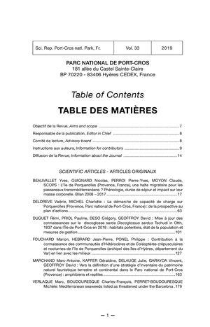 2019 - Vol 33 Scientific Reports of Port-Cros National Park