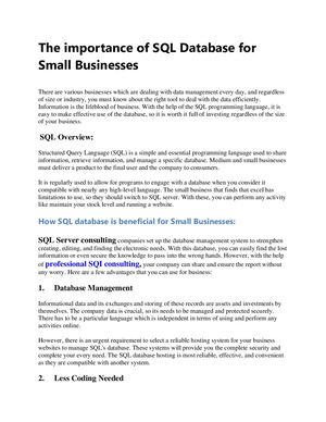 The Importance Of Sql Database For Small Businesses Converted