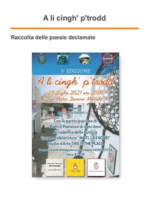 A li cingh' p'trodd - raccolta di poesie