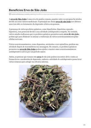 Benefícios Erva De São João e Para que serve ?