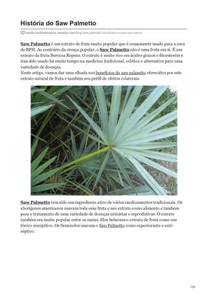Beneficios Saw Palmetto E Pra Que Serve