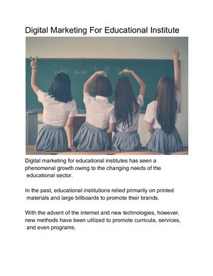 Digital Marketing For Educational Institute Ppt