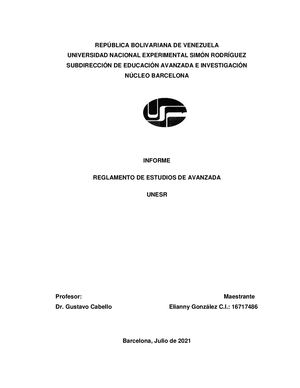 Reglamentos De Estudios De Avanzada Met Inv