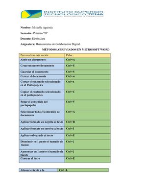 Métodos Abreviados Word