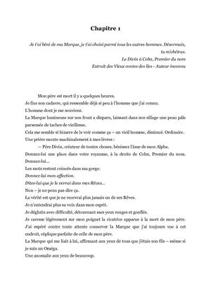 Alphas & Omégas - Premier chapitre