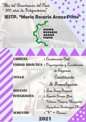 Constitucion & Formalizacion Mon 1º
