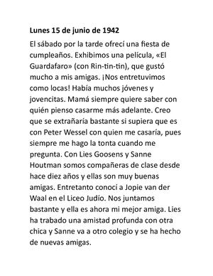 Fragmento Diario De Ana F