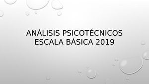 Análisis Psicotécnicos Escala Básica 2019