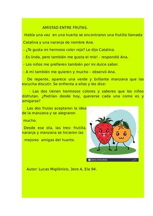Cuento+de+amistad+entre+frutas, Lucas, 3ero A, Ela 94, Paysandú