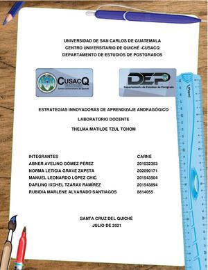 Estrategias Innovadoras De Aprendizaje Andragógico