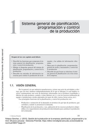 Sistema General De Planificación, Programación Y Control De La Producción