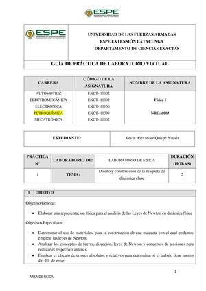 Diseño Y Construcción De Una Maqueta De Dinámica Clásica Quispe Kevin