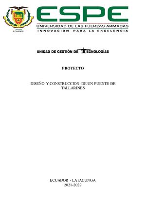 Proyecto Puente De Fideos