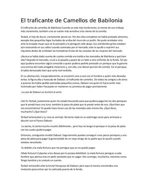 El Traficante De Camellos De Babilonia