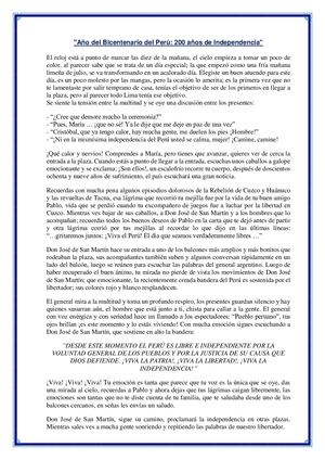 Bicentenario Del Perú Ana Lucía Carranza Texto Referente Al Bicentenario