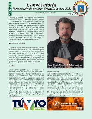Convocatoria Al Tercer Salón De Artistas Quindío Sí Crea 2021